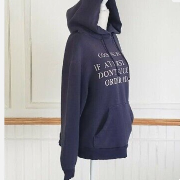 Wildfox Navy Blue “ Cookings Rules” Soft Relaxed Hoodie - Picture 3 of 6